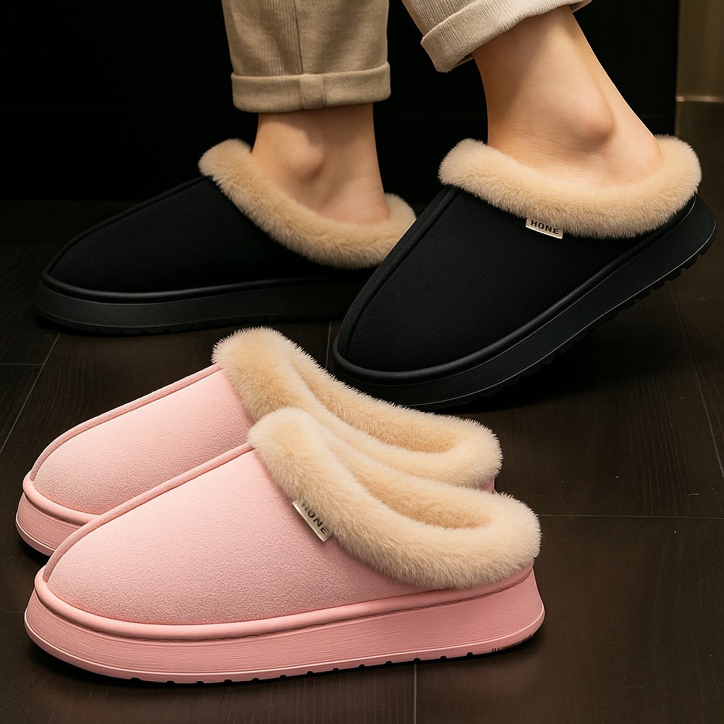 Flauschige Hausschuhe mit Innenfutter